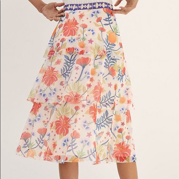 NWT• Farm Rio tiered floral skirt 🌺 - Picture 2 of 9